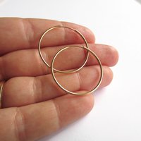 Single or Pair of Large 30mm 14K Gold Filled Hoop Earrings ~ The Tiny Tree Frog Jewellery
