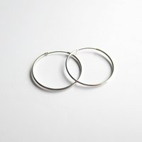 Single or Pair of Large 30mm 925 Sterling Silver Hinged Hoop Earrings ~ The Tiny Tree Frog Jewellery