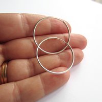 Single or Pair of Large 30mm 925 Sterling Silver Hinged Hoop Earrings ~ The Tiny Tree Frog Jewellery