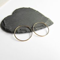 Single or Pair of Large 30mm 14K Gold Filled Hoop Earrings ~ The Tiny Tree Frog Jewellery
