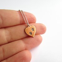 Hand Stamped Copper Paw Print Necklace ~ Handmade by The Tiny Tree Frog Jewellery