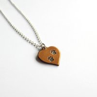 Hand Stamped Copper Paw Print Necklace ~ Handmade by The Tiny Tree Frog Jewellery