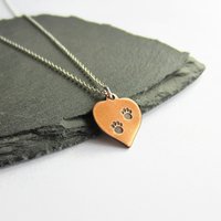 Hand Stamped Copper Paw Print Necklace ~ Handmade by The Tiny Tree Frog Jewellery