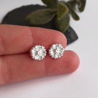 Tiny Fine Silver Daisy Stud Earrings ~ April Birth Flower ~ Handmade by The Tiny Tree Frog Jewellery