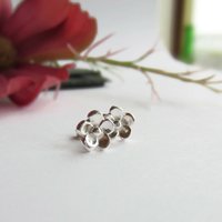 Fine Silver Forget Me Not Flower Stud Earrings ~ Handmade by The Tiny Tree Frog Jewellery