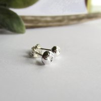 Recycled Sterling Silver Pebble or Ball Stud Earrings ~ Handmade by The Tiny Tree Frog Jewellery