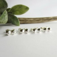 Recycled Sterling Silver Pebble or Ball Stud Earrings ~ Handmade by The Tiny Tree Frog Jewellery