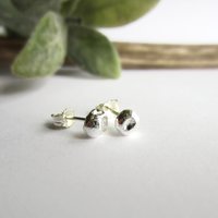 Recycled Sterling Silver Pebble or Ball Stud Earrings ~ Handmade by The Tiny Tree Frog Jewellery