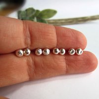 Recycled Sterling Silver Pebble or Ball Stud Earrings ~ Handmade by The Tiny Tree Frog Jewellery