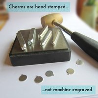 Sterling Silver Hand Stamped Initial Charm ~ Handmade by The Tiny Tree Frog Jewellery