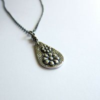 Oxidised Fine Silver Daisy Necklace - April Birth Flower ~ Handmade by The Tiny Tree Frog Jewellery