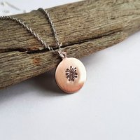 Hand Stamped Copper Dandelion Necklace ~ Handmade by The Tiny Tree Frog Jewellery