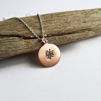 Hand Stamped Copper Dandelion Necklace ~ Handmade by The Tiny Tree Frog Jewellery