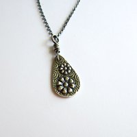 Oxidised Fine Silver Daisy Necklace - April Birth Flower ~ Handmade by The Tiny Tree Frog Jewellery