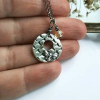 Oxidised Fine Silver Bee Necklace with Citrine Gemstone Charm ~ November Birthstone ~ Handmade by The Tiny Tree Frog Jewellery