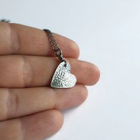 Oxidised Fine Silver Heart Shaped Flower Necklace ~ Handmade by The Tiny Tree Frog Jewellery