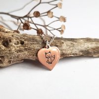 Hand Stamped Copper Fox Necklace ~ Handmade by The Tiny Tree Frog Jewellery