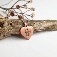 Hand Stamped Copper Fox Necklace ~ Handmade by The Tiny Tree Frog Jewellery