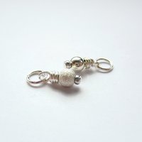 Sterling Silver Wire Wrapped Bead Charm ~ Shiny or Frosted Stardust Finish ~ Handmade by The Tiny Tree Frog Jewellery