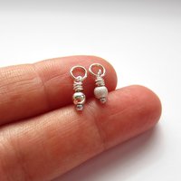 Sterling Silver Wire Wrapped Bead Charm ~ Shiny or Frosted Stardust Finish ~ Handmade by The Tiny Tree Frog Jewellery