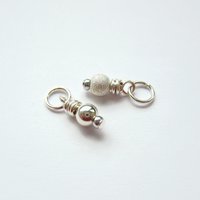 Sterling Silver Wire Wrapped Bead Charm ~ Shiny or Frosted Stardust Finish ~ Handmade by The Tiny Tree Frog Jewellery