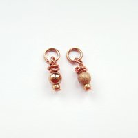14K Rose Gold Filled Wire Wrapped Bead Charm ~ Shiny or Frosted Stardust Finish ~ Handmade by The Tiny Tree Frog Jewellery