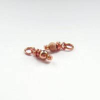 14K Rose Gold Filled Wire Wrapped Bead Charm ~ Shiny or Frosted Stardust Finish ~ Handmade by The Tiny Tree Frog Jewellery