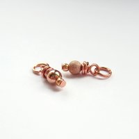 14K Rose Gold Filled Wire Wrapped Bead Charm ~ Shiny or Frosted Stardust Finish ~ Handmade by The Tiny Tree Frog Jewellery