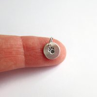 Hand Stamped Sterling Silver Paw Print Charm ~ Handmade by The Tiny Tree Frog Jewellery