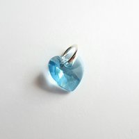 Small Pale Blue Crystal Heart Charm ~ Handmade by The Tiny Tree Frog Jewellery