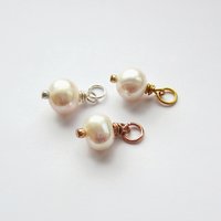 Cream Freshwater Pearl Gemstone Charm ~ June Birthstone ~ Handmade by The Tiny Tree Frog Jewellery