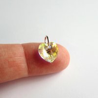 Small Clear AB Crystal Heart Charm ~ Handmade by The Tiny Tree Frog Jewellery
