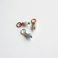 Aquamarine Gemstone Charm ~ March Birthstone ~ Handmade by The Tiny Tree Frog Jewellery