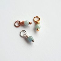 Aquamarine Gemstone Charm ~ March Birthstone ~ Handmade by The Tiny Tree Frog Jewellery