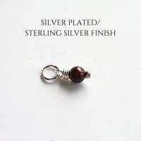 Garnet Gemstone Charm ~ January Birthstone ~ Handmade by The Tiny Tree Frog Jewellery