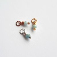 Aquamarine Gemstone Charm ~ March Birthstone ~ Handmade by The Tiny Tree Frog Jewellery