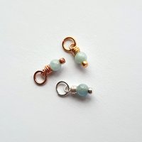 Aquamarine Gemstone Charm ~ March Birthstone ~ Handmade by The Tiny Tree Frog Jewellery