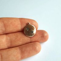Hand Stamped Copper Paw Print and Heart Charm ~ Handmade by The Tiny Tree Frog Jewellery