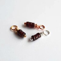 Tiny Genuine Garnet Gemstone Stack Charm ~ January Birthstone ~ Handmade by The Tiny Tree Frog Jewellery