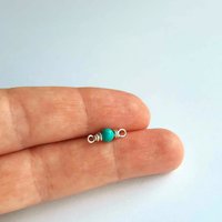 Tiny Turquoise Gemstone Connector ~ December Birthstone ~ Handmade by The Tiny Tree Frog Jewellery