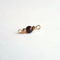 Tiny Red Garnet Gemstone Connector ~ January Birthstone ~ Handmade by The Tiny Tree Frog Jewellery