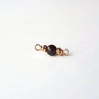 Tiny Red Garnet Gemstone Connector ~ January Birthstone ~ Handmade by The Tiny Tree Frog Jewellery