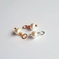 Cream Freshwater Pearl Gemstone Charm ~ June Birthstone ~ Handmade by The Tiny Tree Frog Jewellery