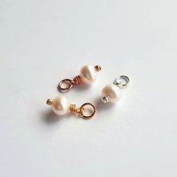 Cream Freshwater Pearl Gemstone Charm ~ June Birthstone ~ Handmade by The Tiny Tree Frog Jewellery