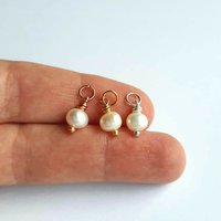 Cream Freshwater Pearl Gemstone Charm ~ June Birthstone ~ Handmade by The Tiny Tree Frog Jewellery