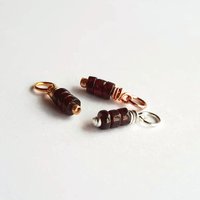 Tiny Genuine Garnet Gemstone Stack Charm ~ January Birthstone ~ Handmade by The Tiny Tree Frog Jewellery