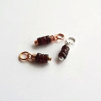 Tiny Genuine Garnet Gemstone Stack Charm ~ January Birthstone ~ Handmade by The Tiny Tree Frog Jewellery