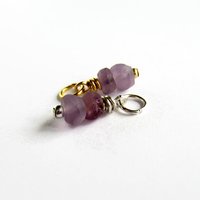 Raw Amethyst Gemstone Charm ~ February Birthstone ~ Handmade by The Tiny Tree Frog Jewellery