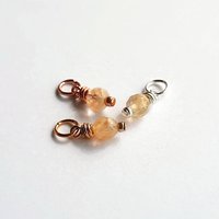 Tiny Mottled Citrine Gemstone Charm ~ November Birthstone ~ Handmade by The Tiny Tree Frog Jewellery