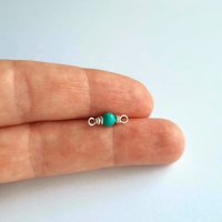 Tiny Turquoise Gemstone Connector ~ December Birthstone ~ Handmade by The Tiny Tree Frog Jewellery